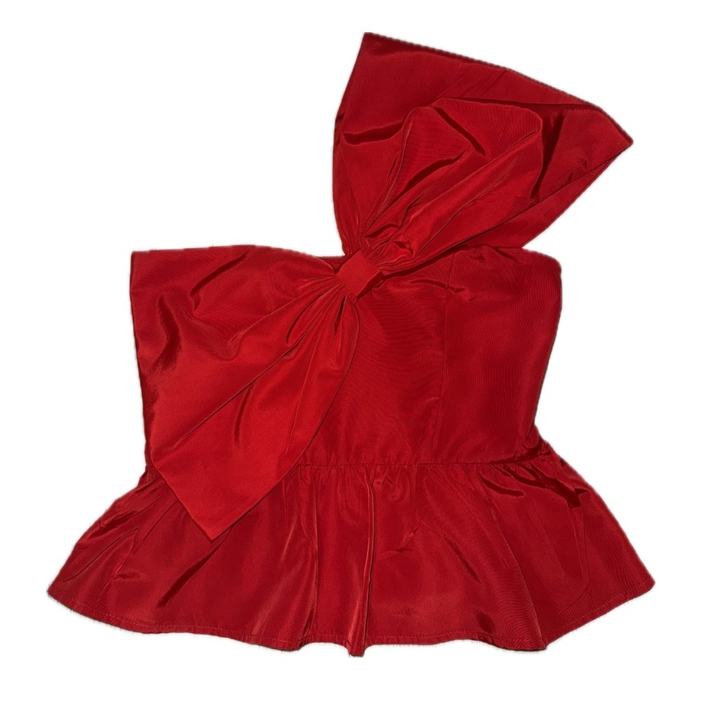 Express Red Peplum Crop Top